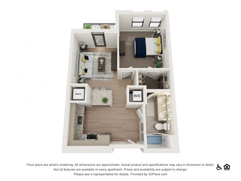 1Q Floor Plan at The Baxly, Georgia, 31401